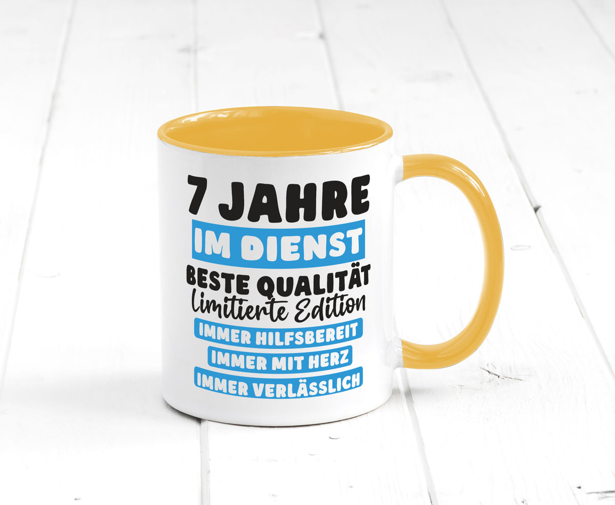 7 Jahre im Dienst | Jubiläum Arbeit v6 lustig Kollegen Büro Geschenk Tasse