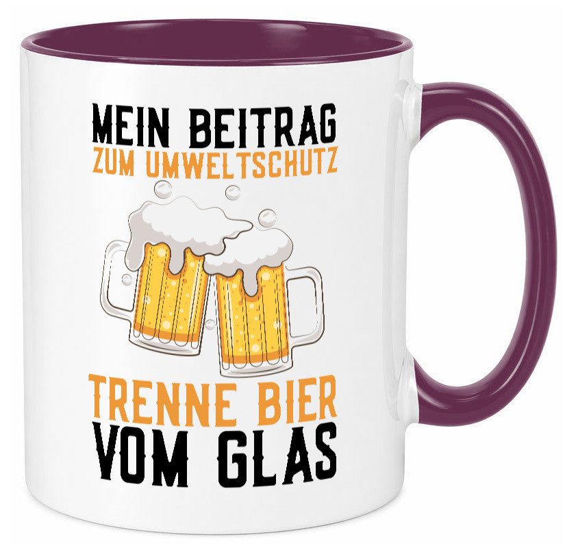 Beitrag zum Umweltschutz | Biertrinker Party Pils lustiger Spruch Geschenk Tasse