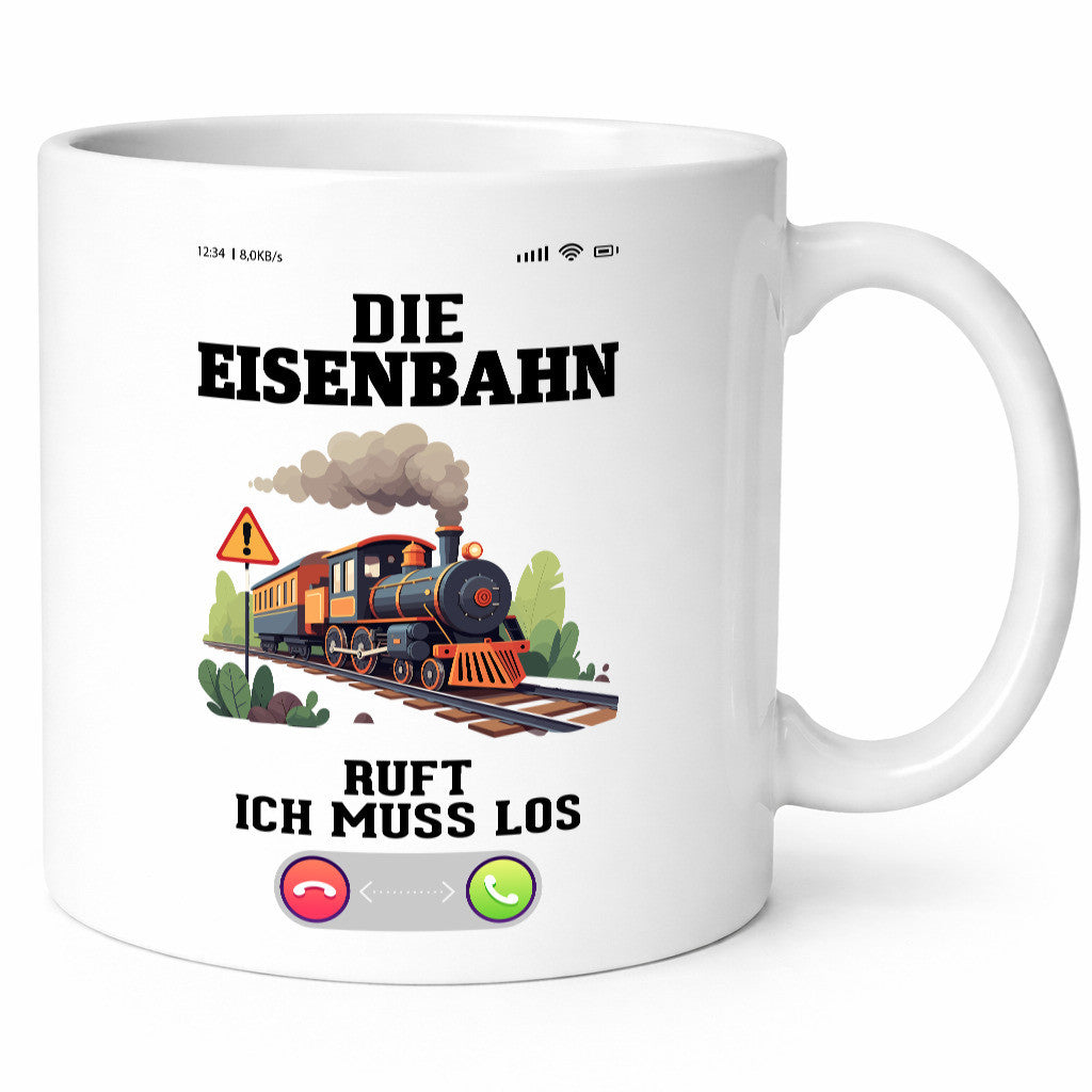 Die eisenbahn ruft an | Lockführer zug v2 Humor Geschenkidee Tasse