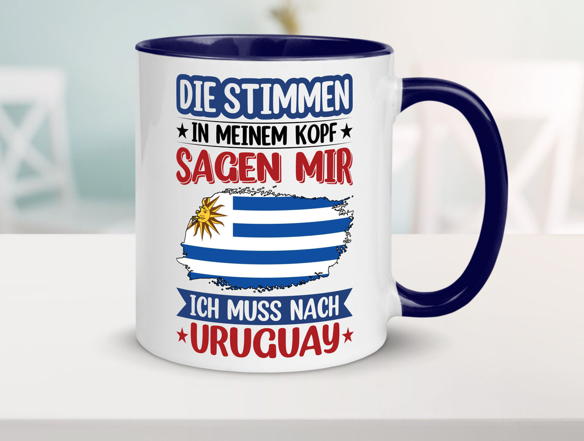 Uruguay | Urlaub Stimmen in meinem Kopf Traumland Geschenk Humor Geschenkidee Tasse