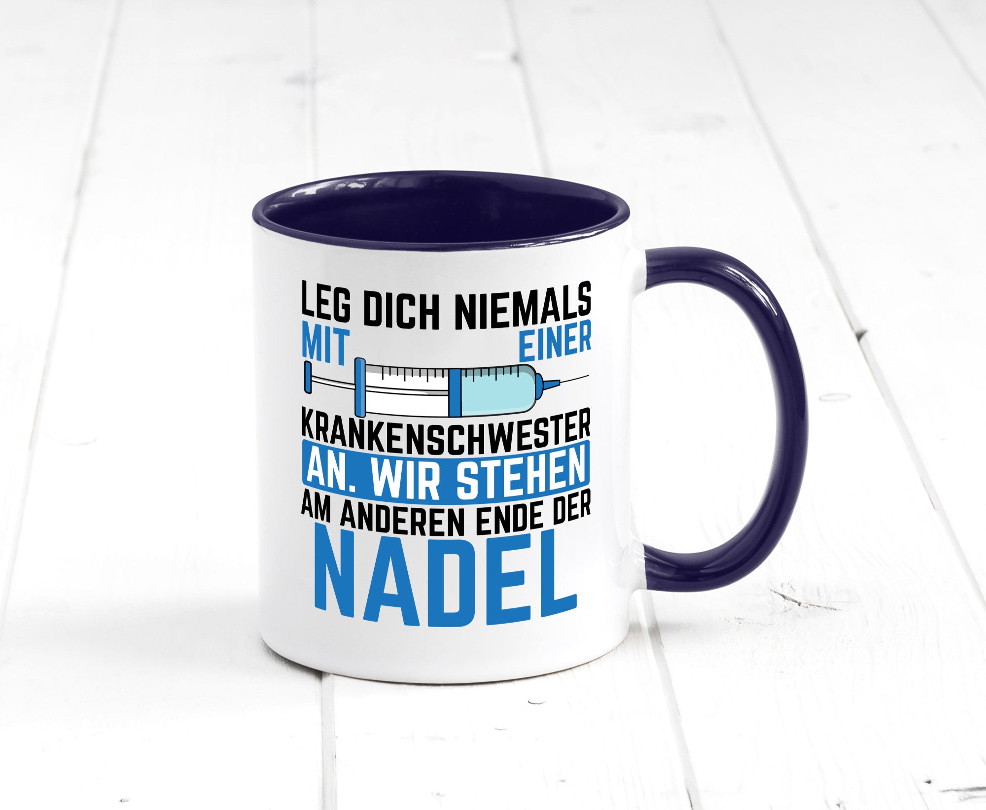 Krankenschwester anlegen | Nadel Spritze Klinik Spruch Geschenkidee Humor Tasse
