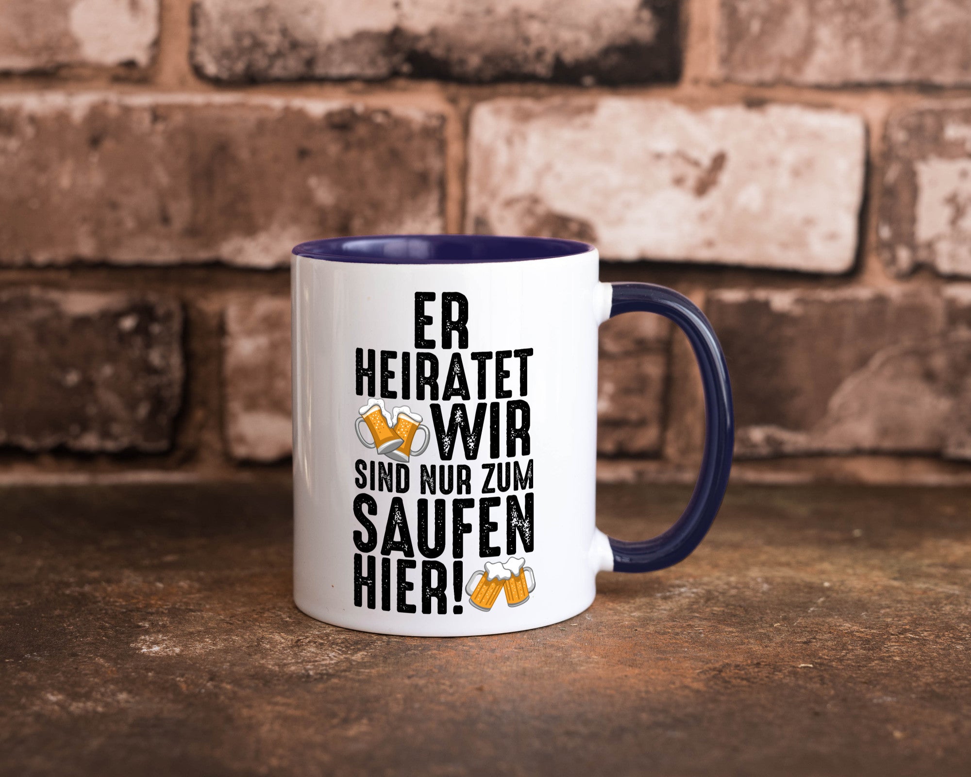 JGA | Er heiratet Junggesellenabschied Polterabend v2 lustiger Spruch Geschenk