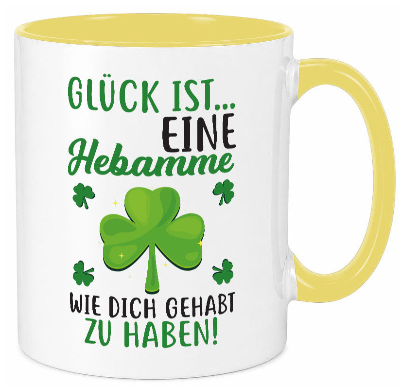 Hebamme Dankeschön | Dankes Tasse Kleeblätter Glück Humor Geschenkidee