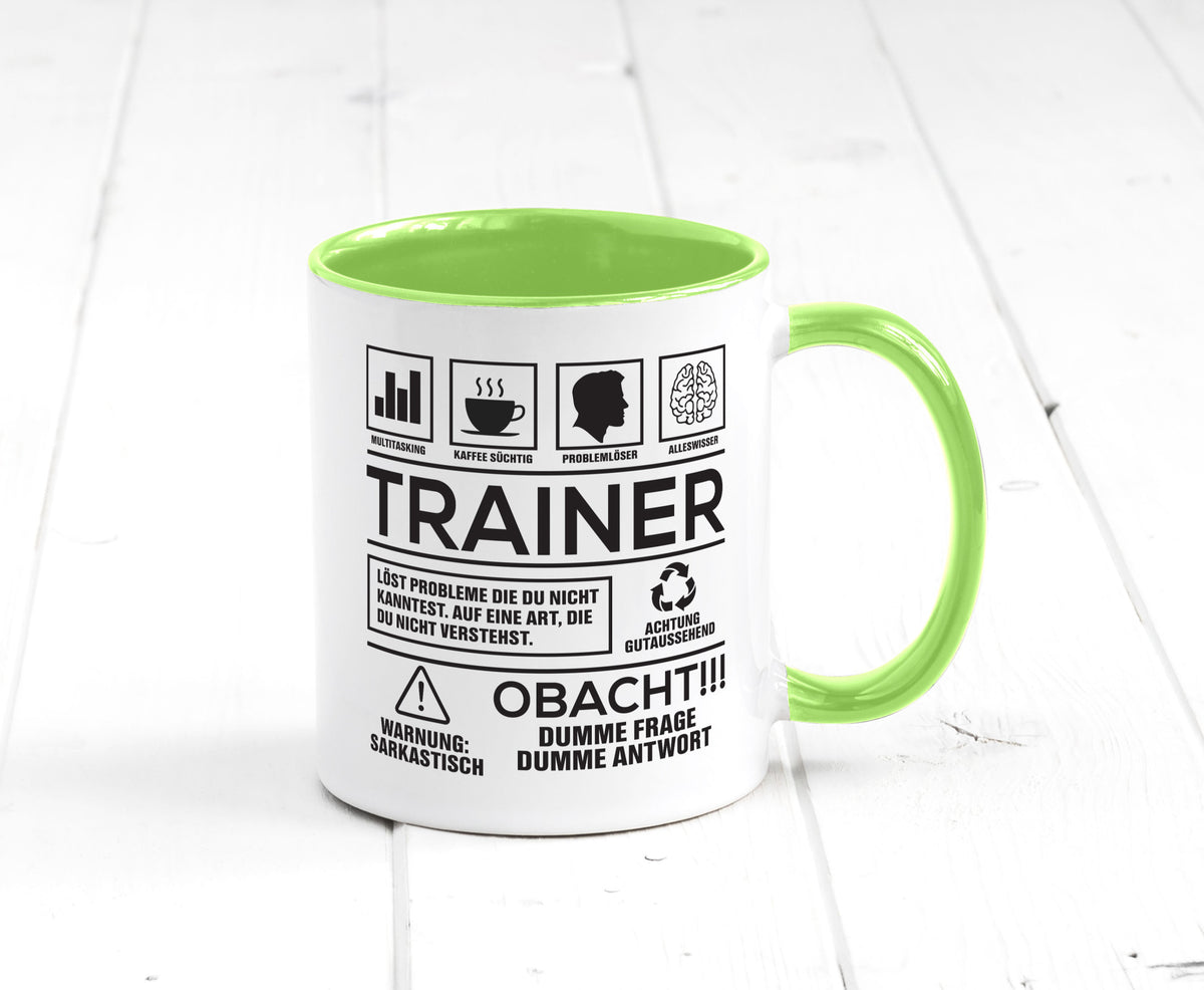 Achtung Probleme Trainer | Verein Sport lustig Humor Geschenkidee Geschenk Tasse