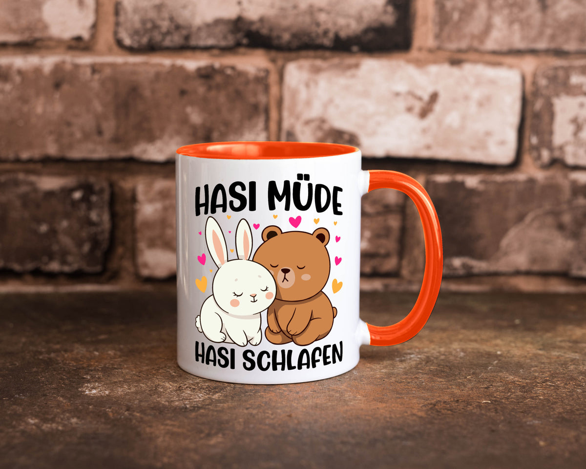 Hasi Müde | schlafen Kaninchen Häschen v2 lustiger Spruch Geschenk Humor Tasse