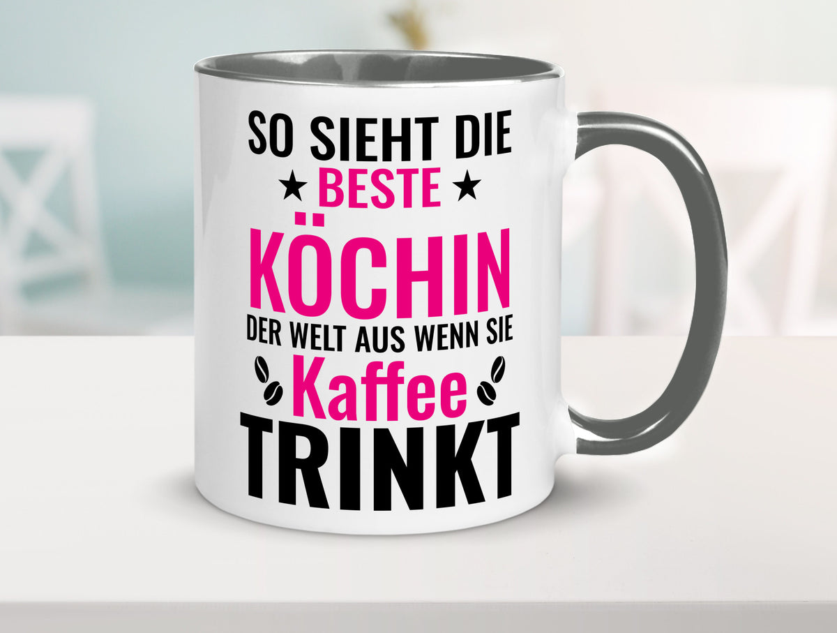 Kaffee trinkt: Köchin | Chefköchin Chefkoch Humor Arbeit Kollegen Büro Tasse