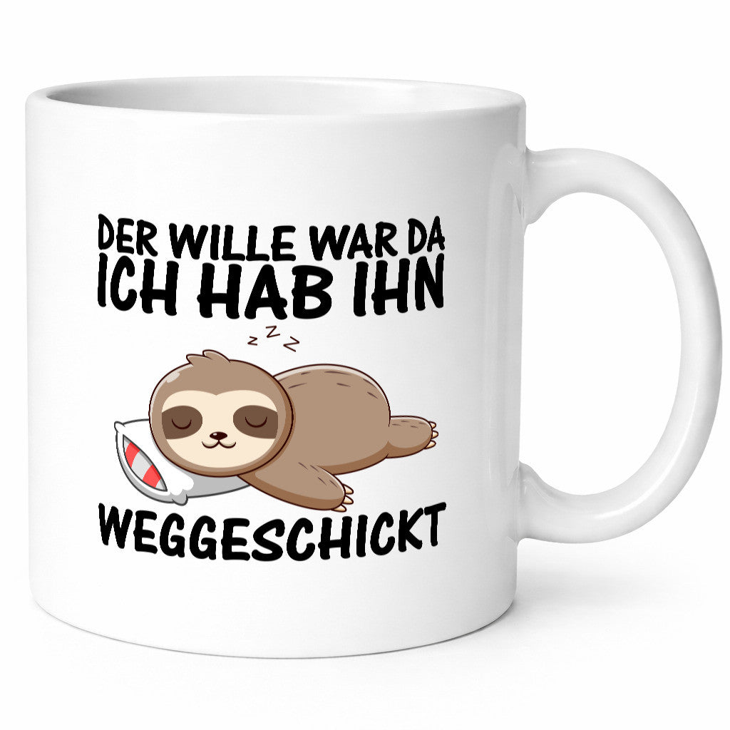 Der Wille war da | Faultier Faulpelz Schlafen Comic Humor Tierliebhaber