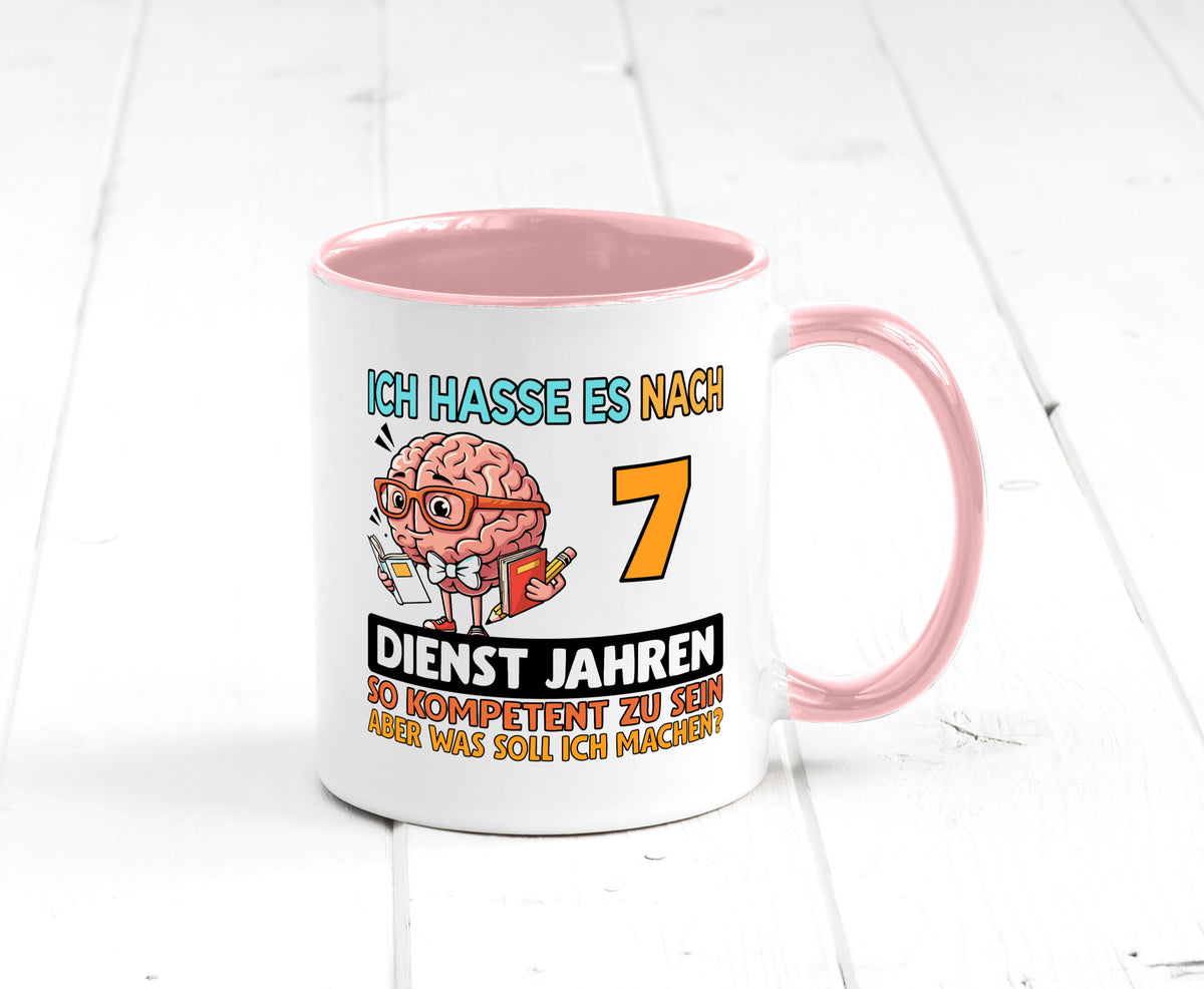 7 Dienstjahre | Arbeit Kompetent lustig Kollegen Büro Geschenk Tasse