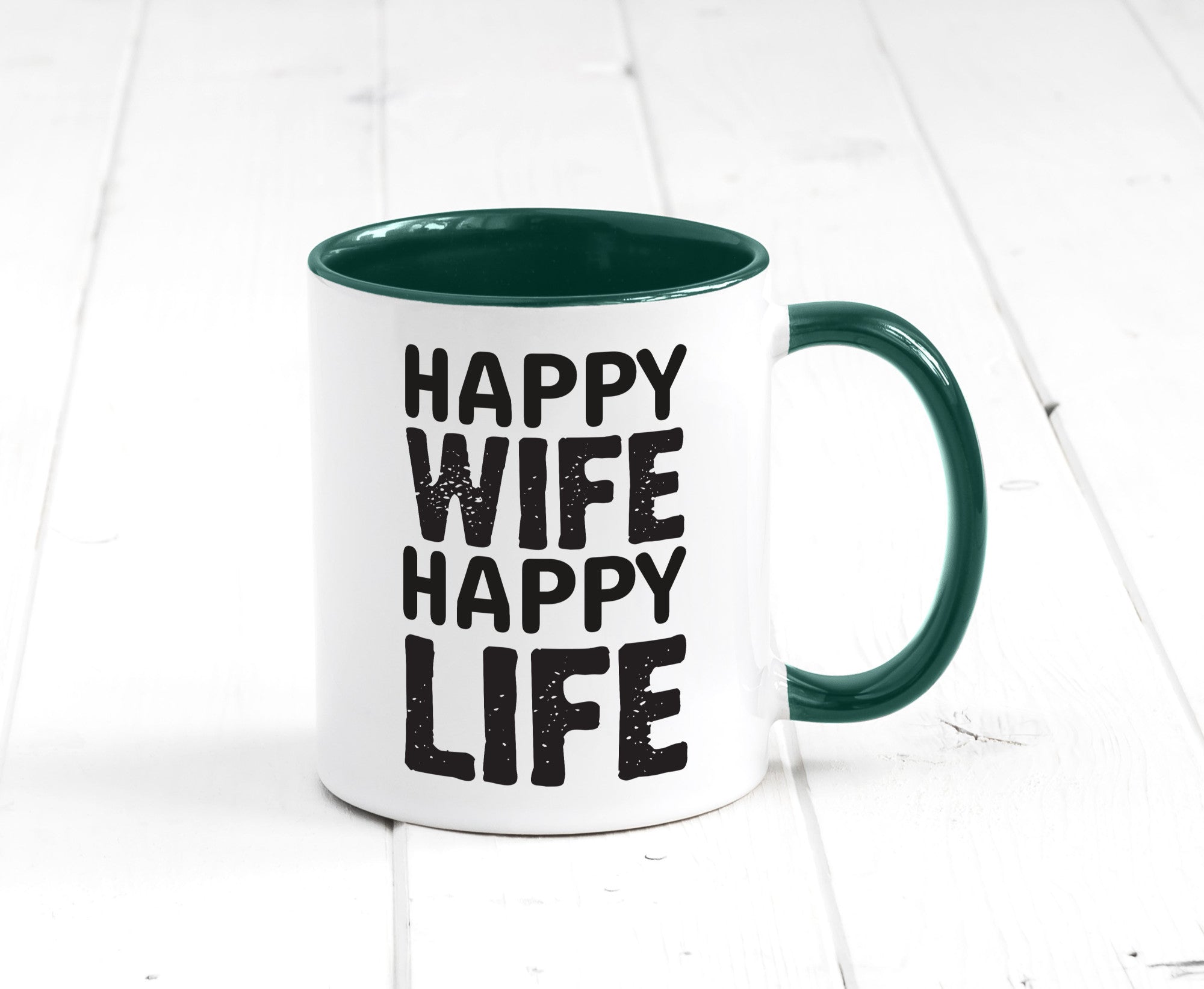 Happy Wife | Ehemann Tasse Ehefrau Humor Statement Geschenkidee