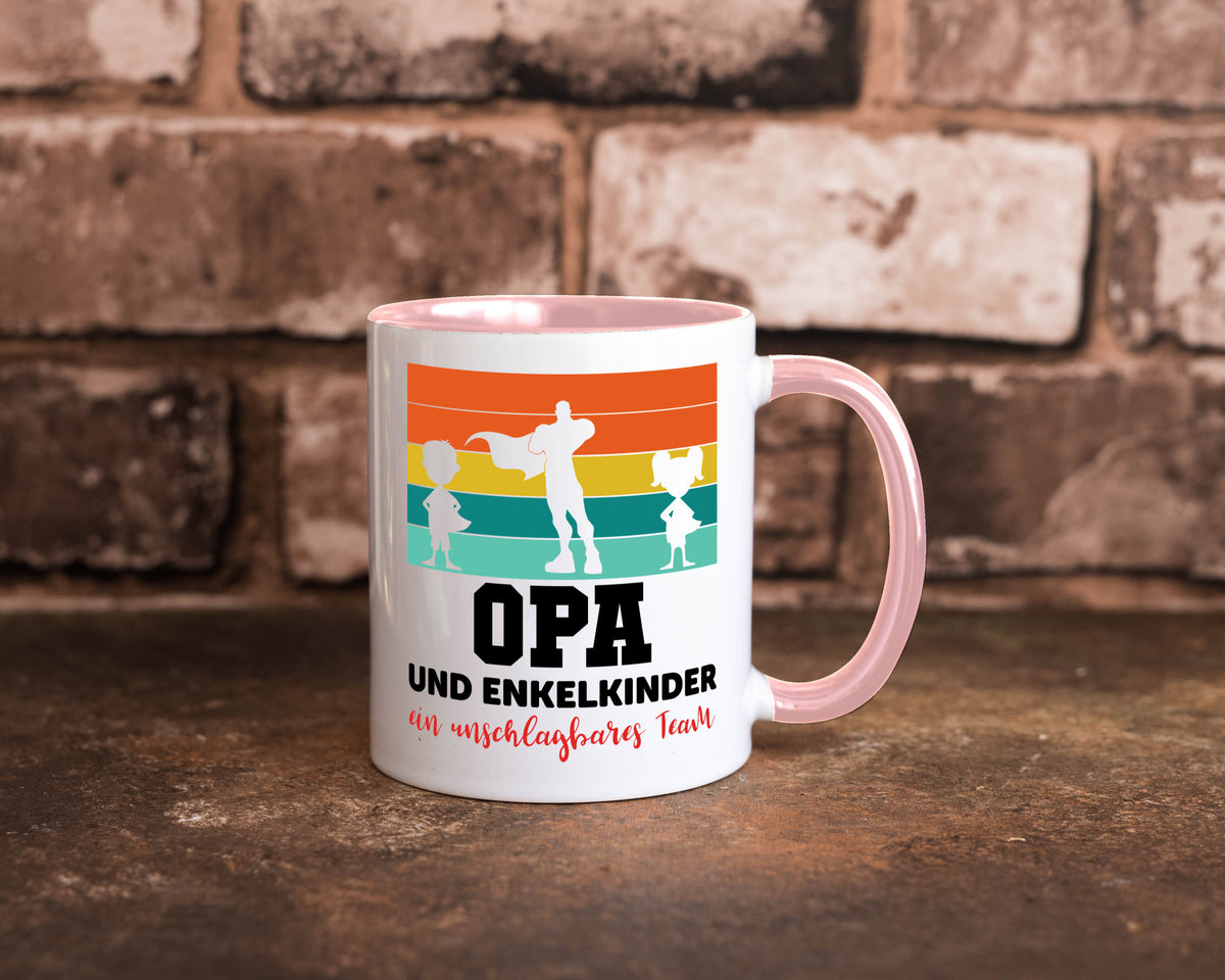 Opa und Enkelkinder ein unschlagbares Team Geschenkidee Familie Humor Tasse