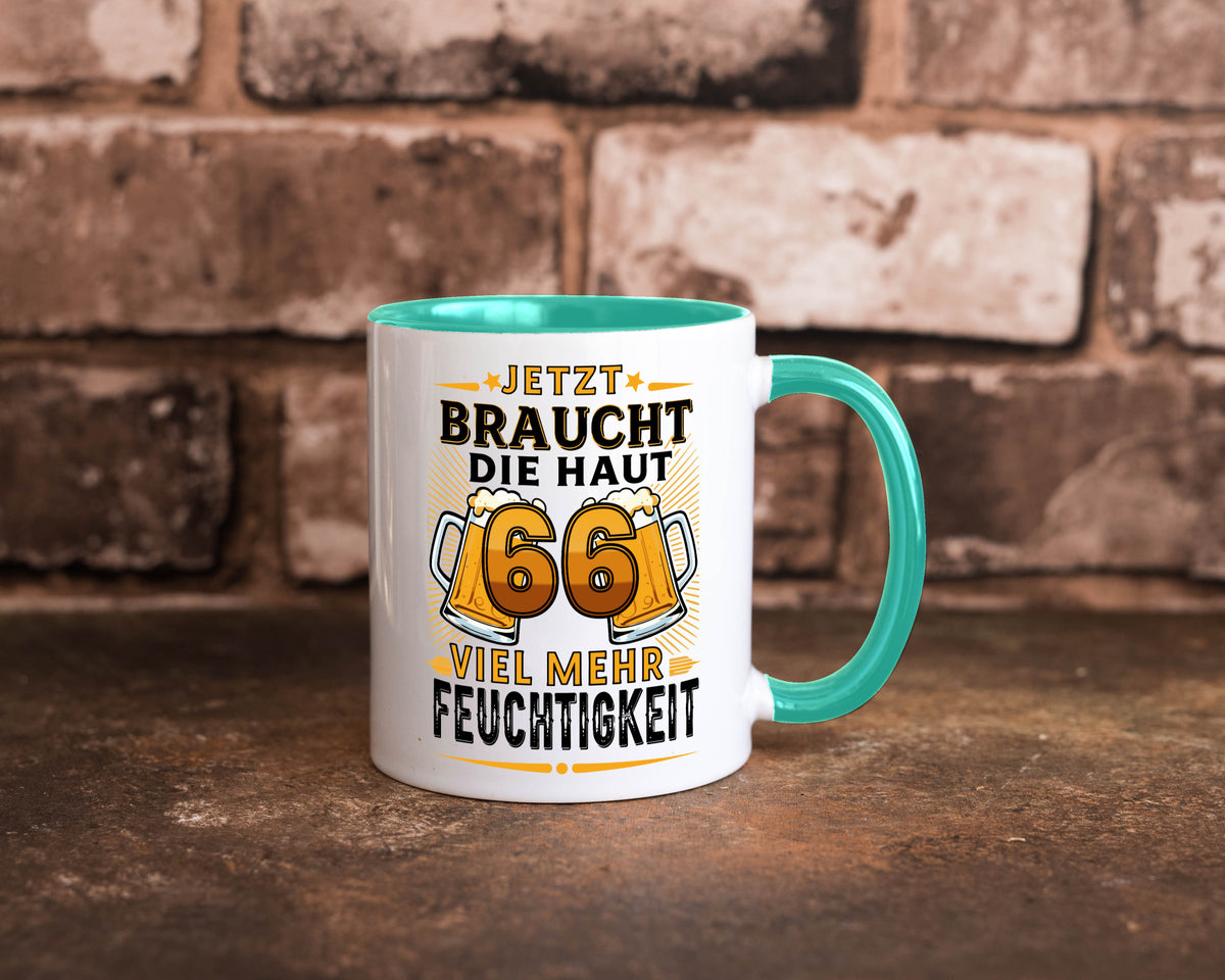 66 braucht die haut mehr Feuchtigkeit | 66. Geburtstag Humor Geschenkidee Tasse