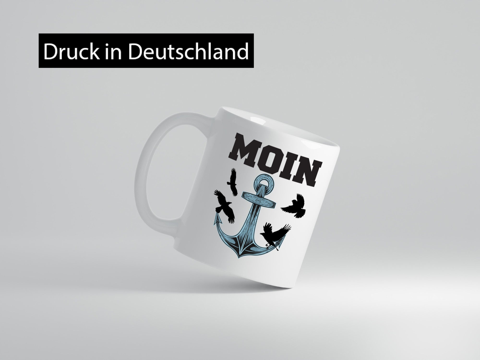 Moin | Norddeutscher Tasse Nordlicht Anker Motiv lustig Humor Geschenkidee