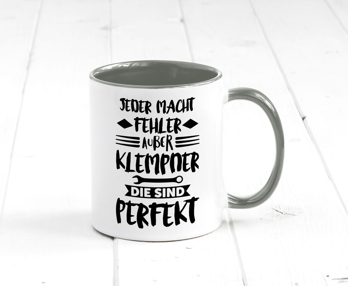 Jeder macht fehler nur Klempner sind Perfekt Humor Geschenkidee Tasse