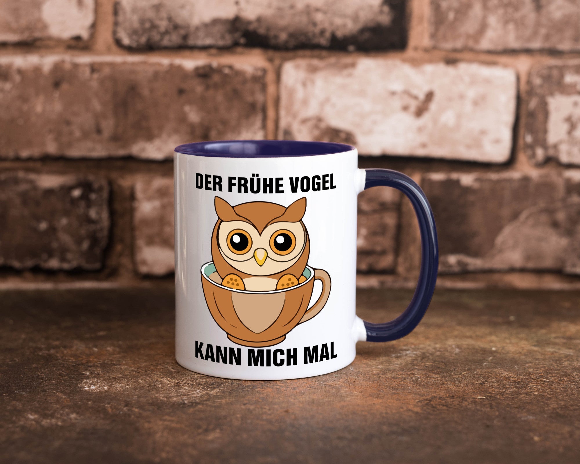 Der frühe Vogel kann mich mal | Eule Morgenmuffel v2 lustiger Spruch Geschenk