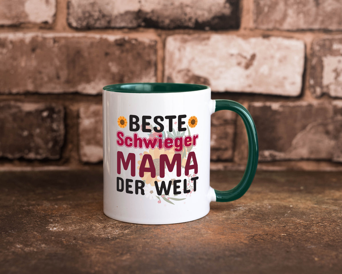 Beste Schwiegermama | Schwiegermutter Tasse Blumen Humor Familie Geschenkidee