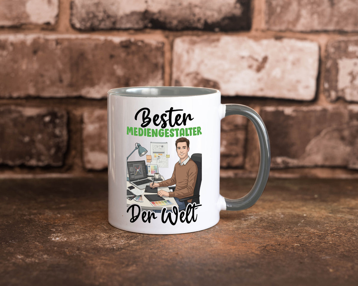 Bester Mediengestalter | Medien v2 Geschenk Humor Geschenkidee lustiger Spruch Tasse