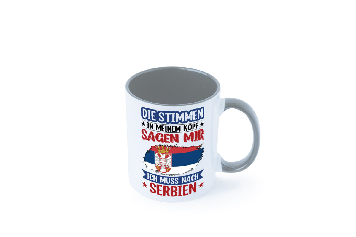 Serbien | Urlaub Stimmen in meinem Kopf Traumland v2 Geschenk Humor Tasse