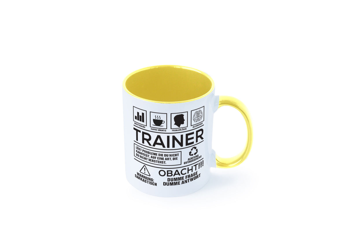 Achtung Probleme Trainer | Verein Sport lustig Humor Geschenkidee Geschenk Tasse