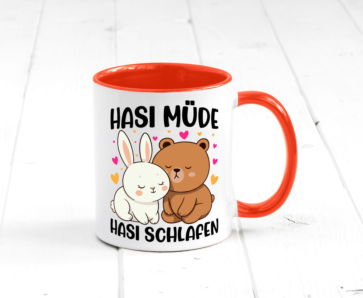 Hasi Müde | schlafen Kaninchen Häschen v2 lustiger Spruch Geschenk Humor Tasse