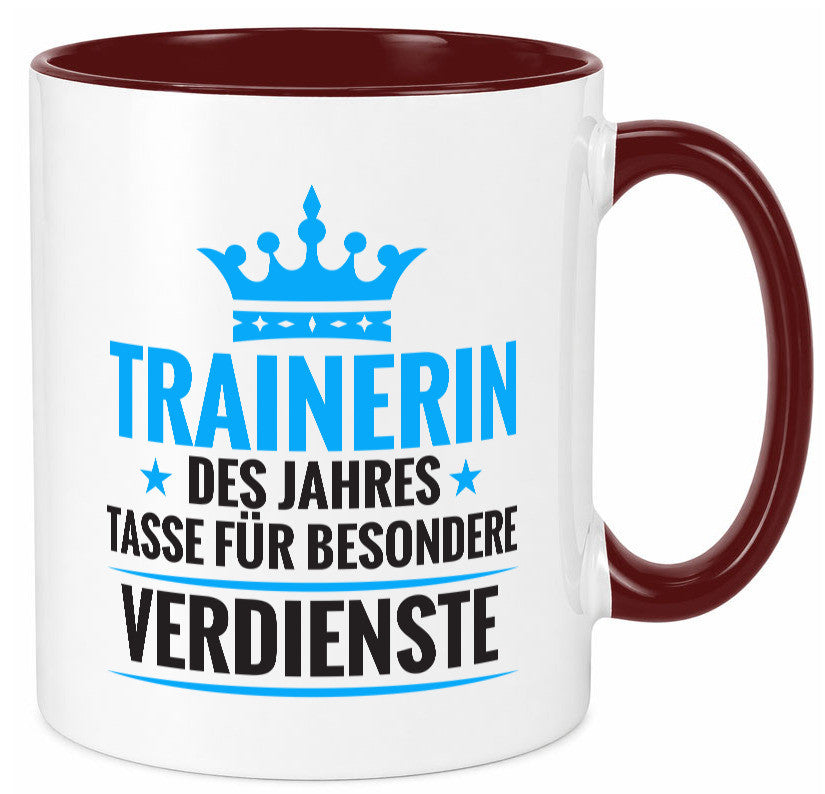 Besonderer Verdienst: Trainerin | Sportverein Humor Geschenk Geschenkidee Tasse