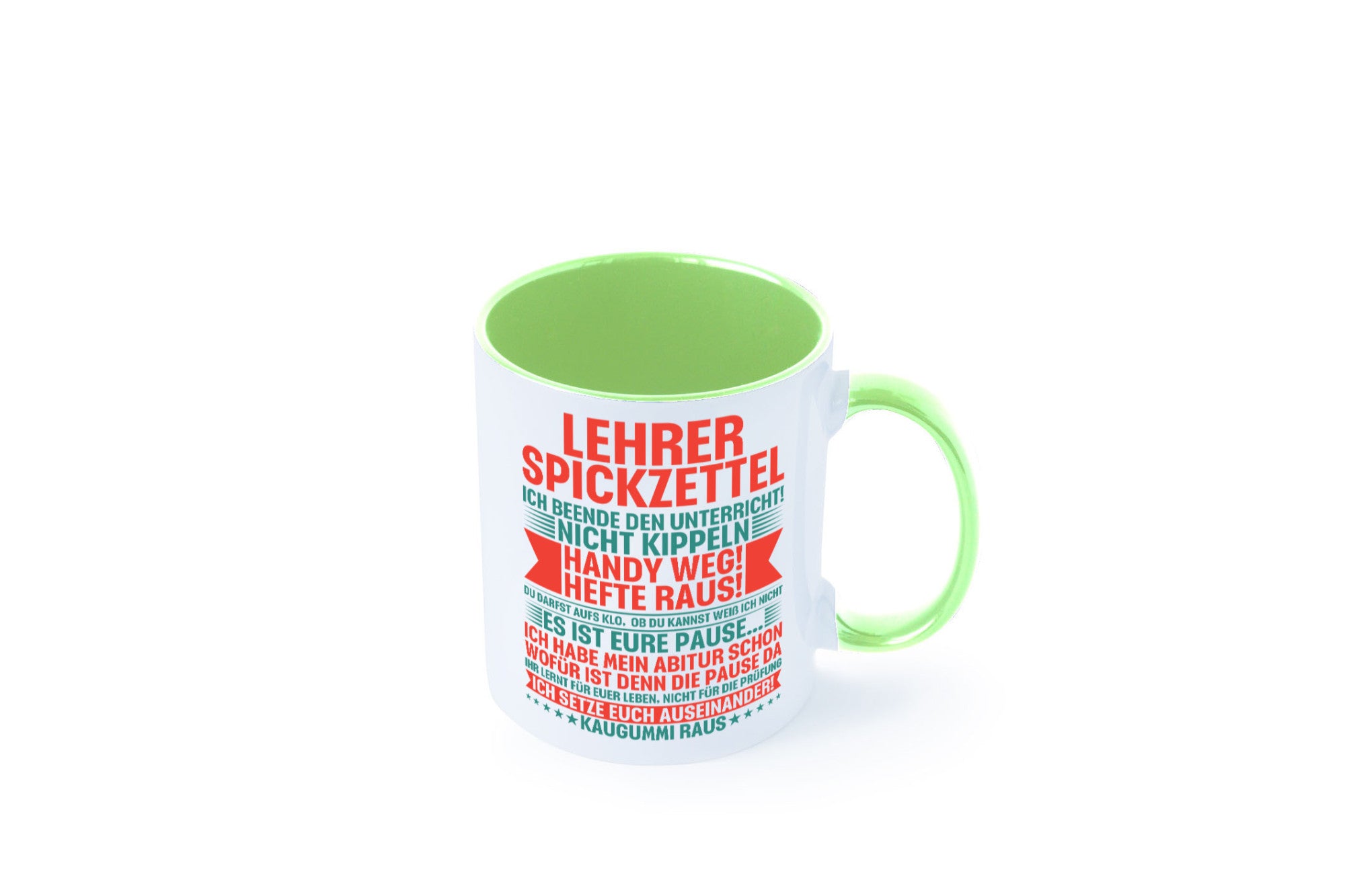 Lehrer Spickzettel | Beruf Tasse lustiger Spruch vl4 lustig Arbeit Kollegen