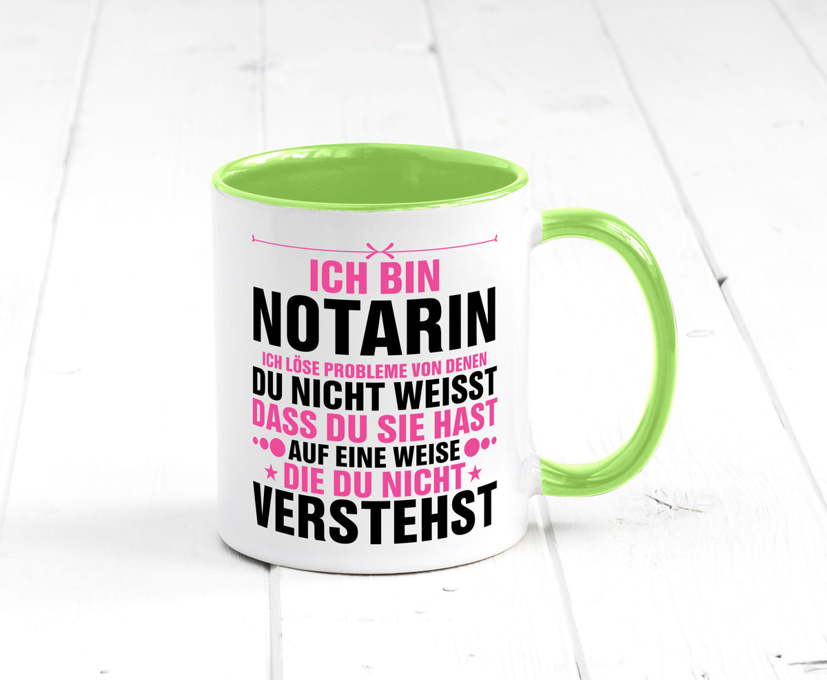 Löse Probleme: Notarin | Juristin v2 lustiger Spruch Geschenk Humor Tasse