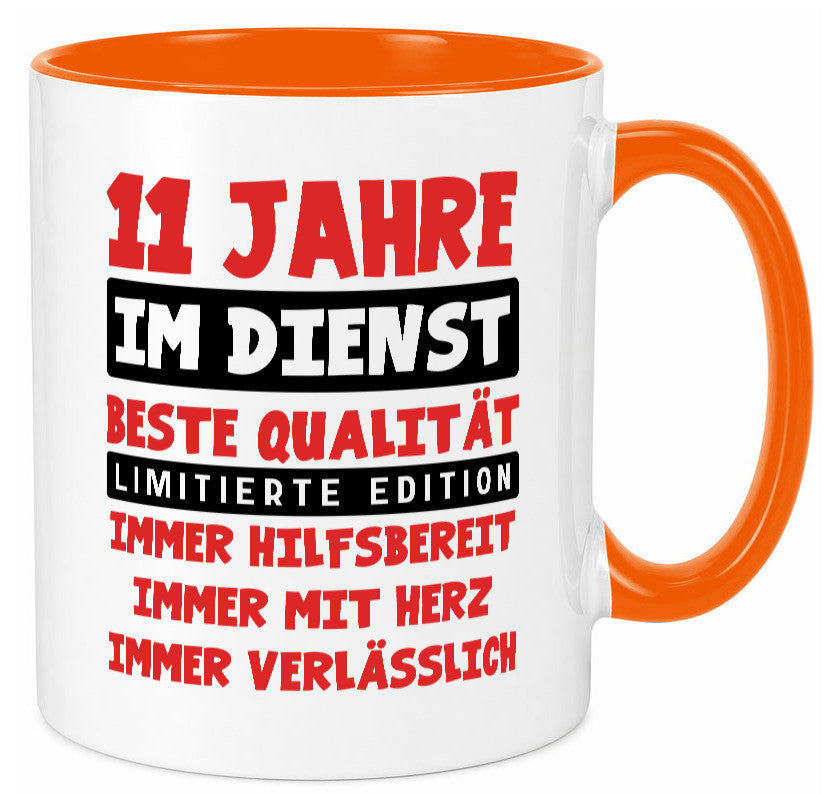 11 Jahre im Dienst | Jubiläum Arbeit v9 Geschenkidee Kollegen Büro Humor Tasse