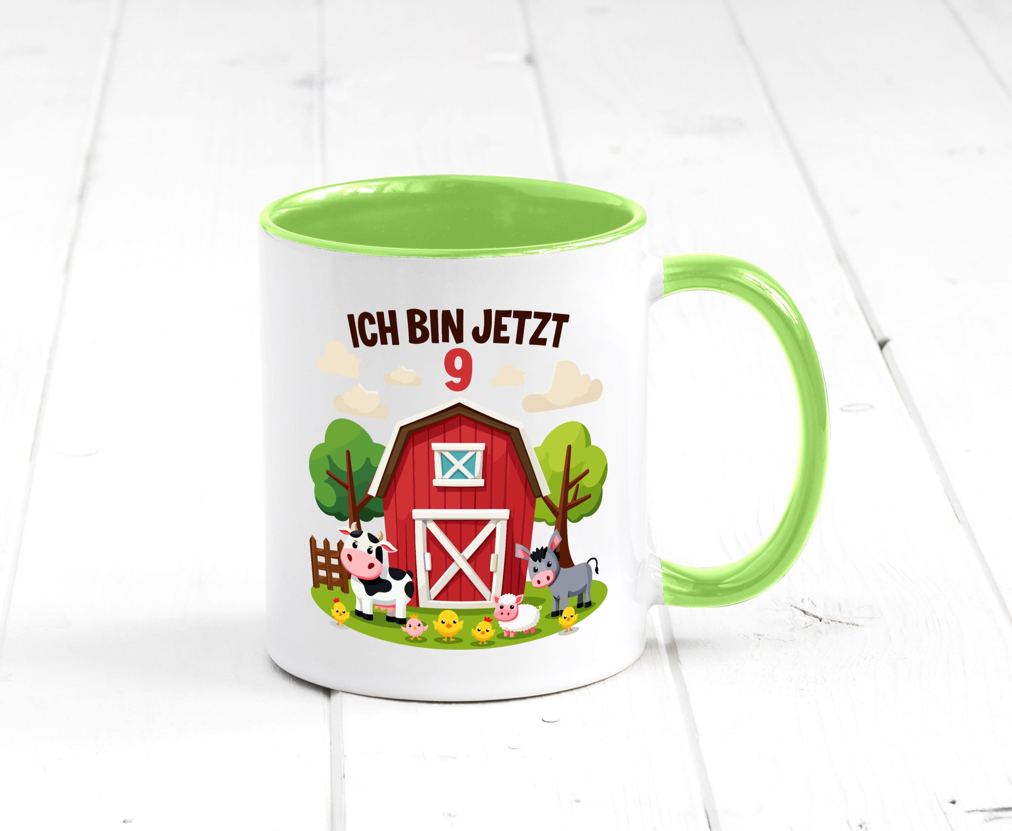 9. Geburtstag | 8 Jahre Bauernhof und Tiere Humor Geschenkidee Tasse