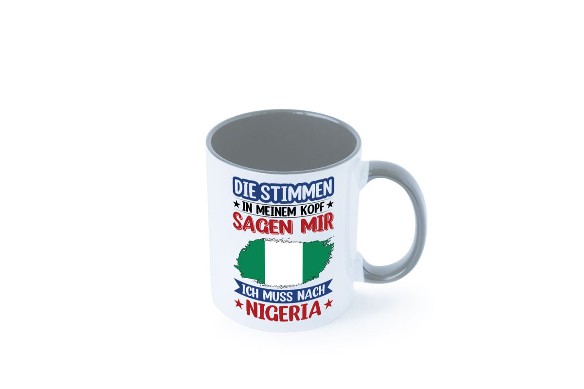 Nigeria | Urlaub Stimmen in meinem Kopf Traumland Geschenk Humor Geschenkidee Tasse