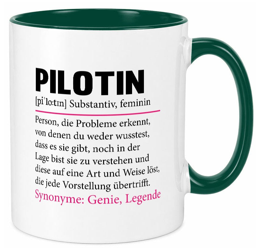 Pilotin | lustiger Spruch Beruf Definition Piloten Geschenk Arbeit Kollegen Tasse