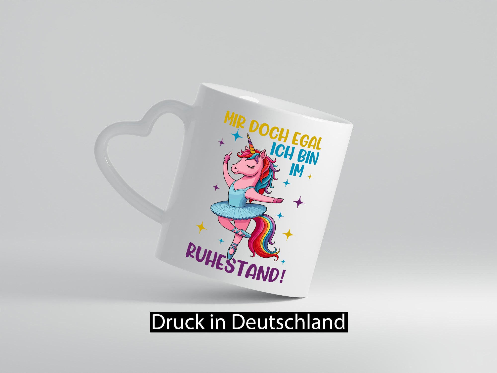 Bin im Ruhestand | Tanzendes Einhorn Geschenkidee Jubiläum Humor Tasse