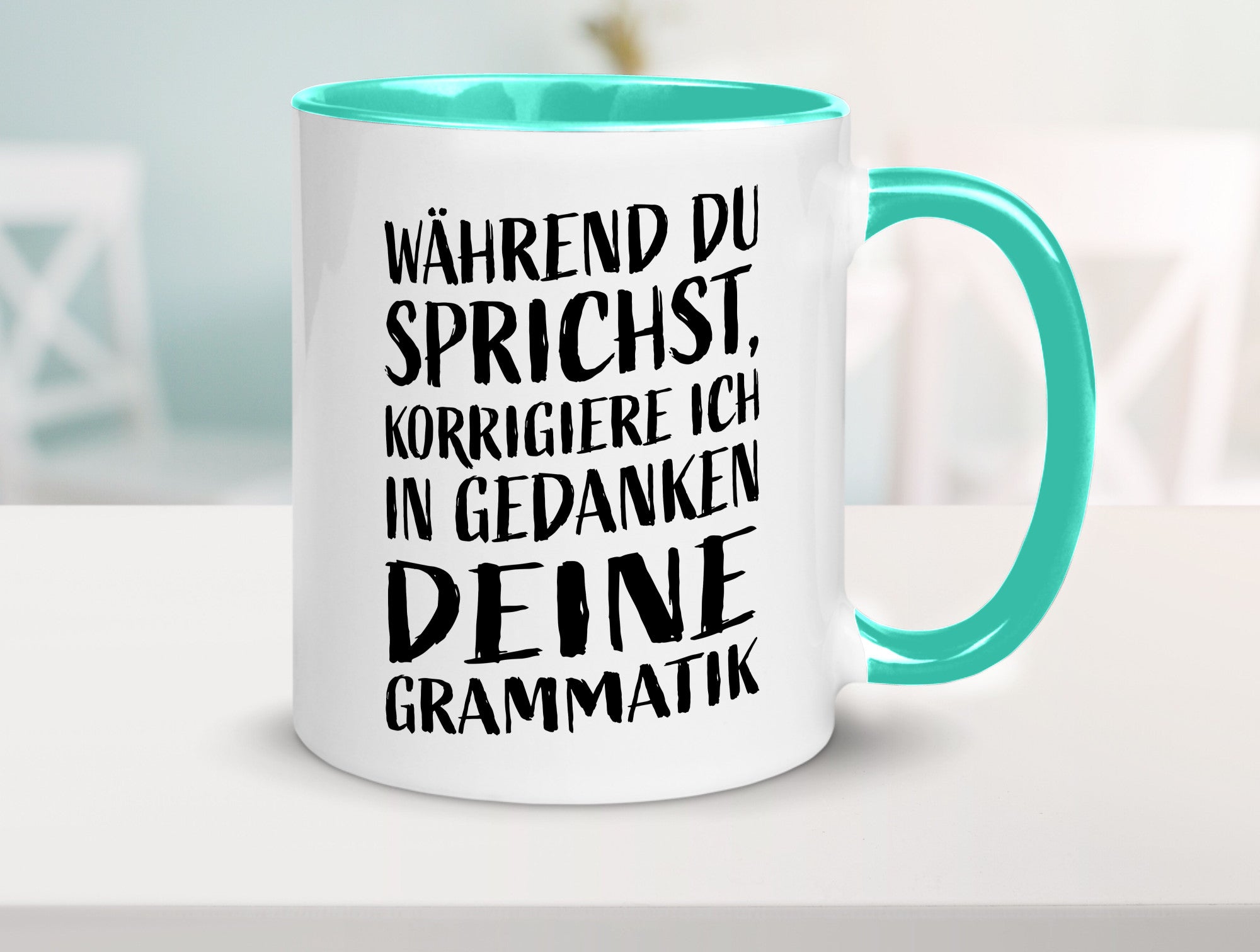 Während du sprichst, Grammatik korrigieren lustiger Spruch Geschenk Humor
