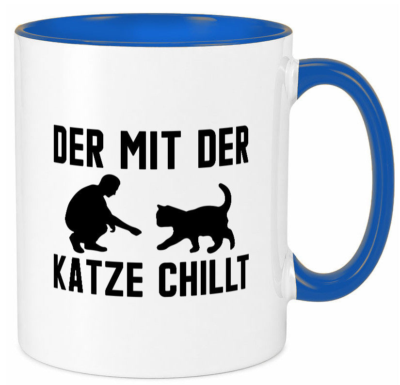 Mit der Katze | Chillen Katzenliebhaber Tierfreund lustiger Spruch Geschenk