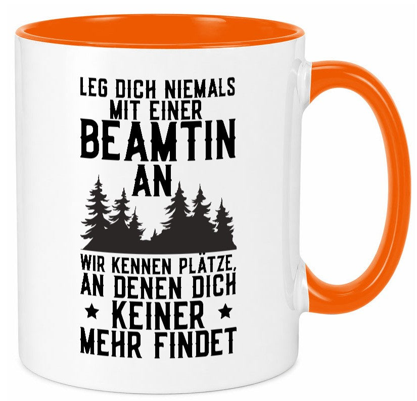 Nicht mir Beamtin anlegen | Polizistin Wald Revier lustiger Spruch Geschenk Tasse