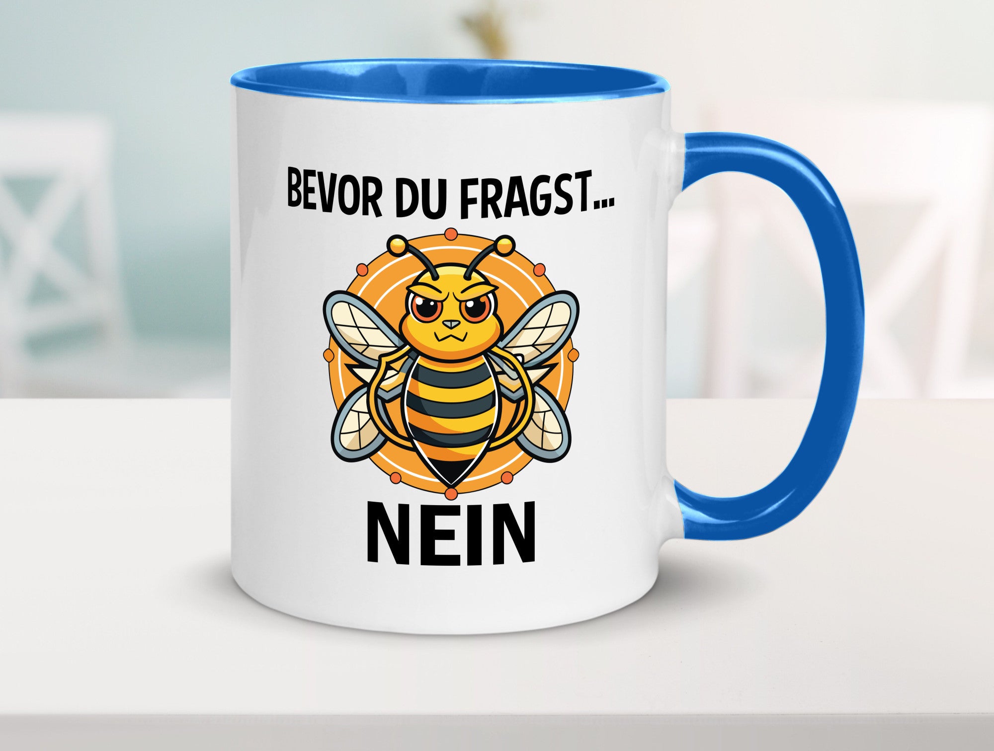 Bevor du fragst... Nein | Hummeln v2 lustig Humor Geschenkidee Geschenk Tasse