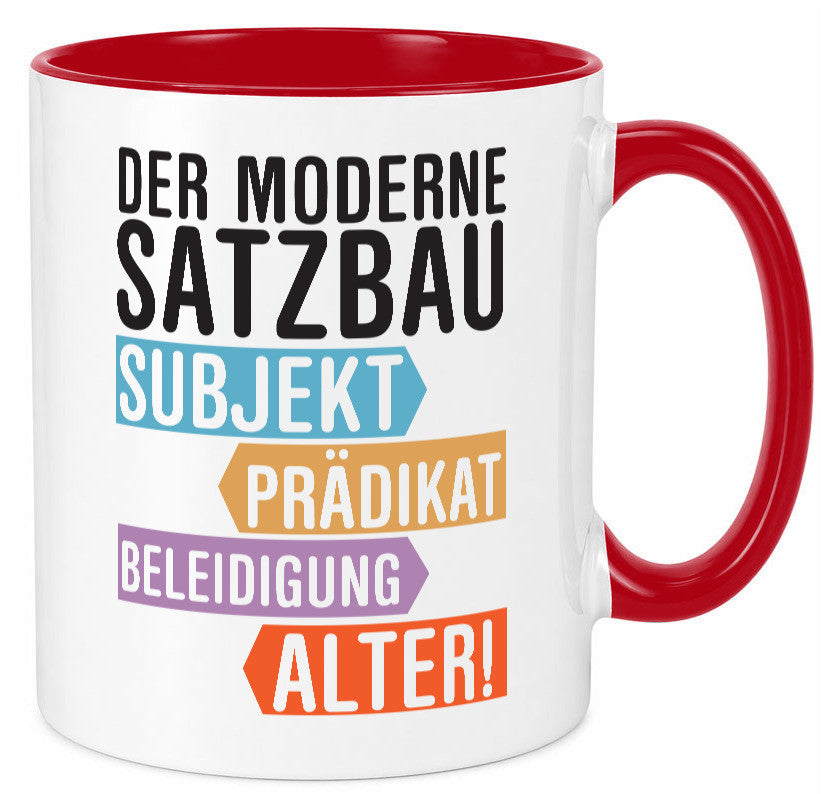 Moderner Satzbau | Lehrer Lehrerin Kollege lustig Arbeit Kollegen Büro Geschenk
