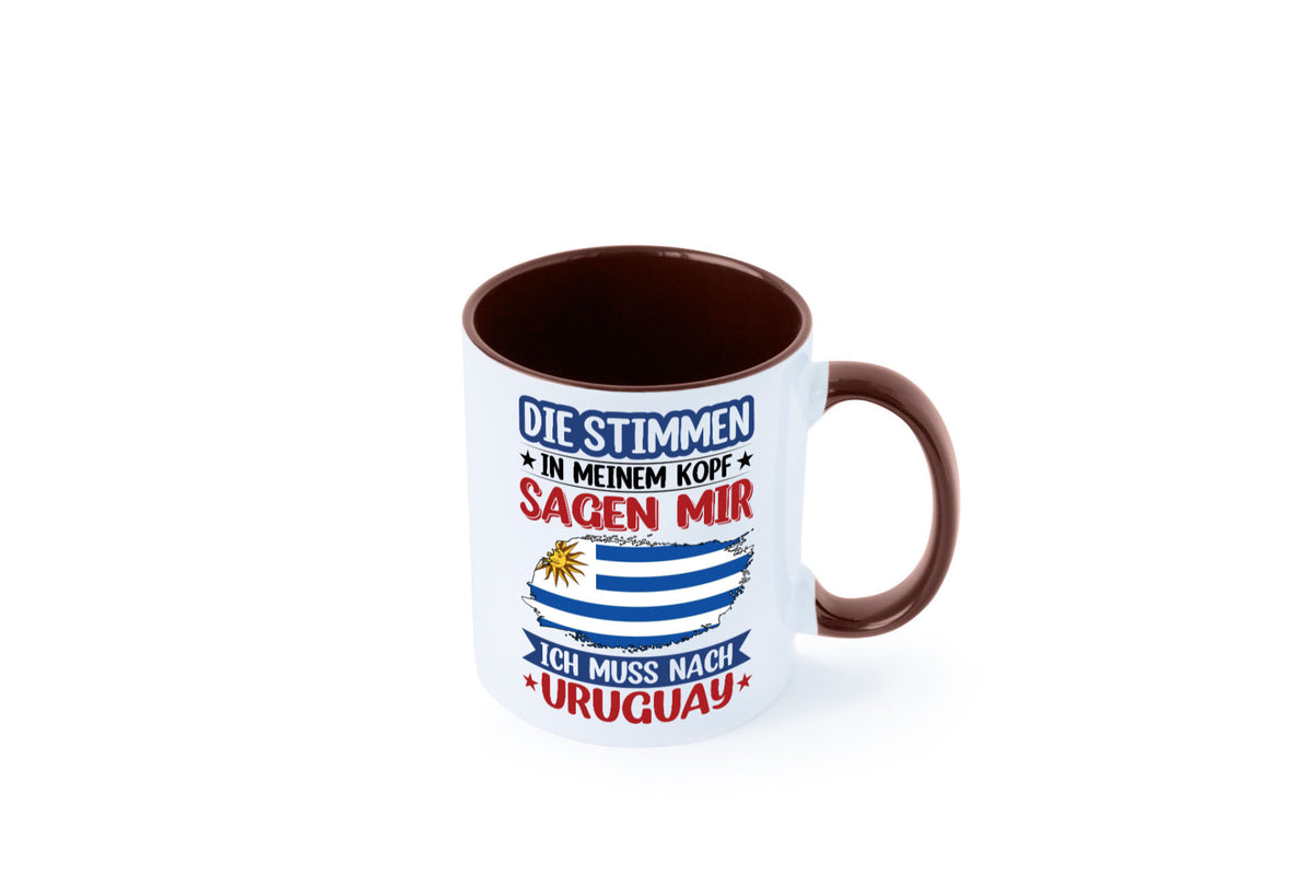 Uruguay | Urlaub Stimmen in meinem Kopf Traumland Geschenk Humor Geschenkidee Tasse
