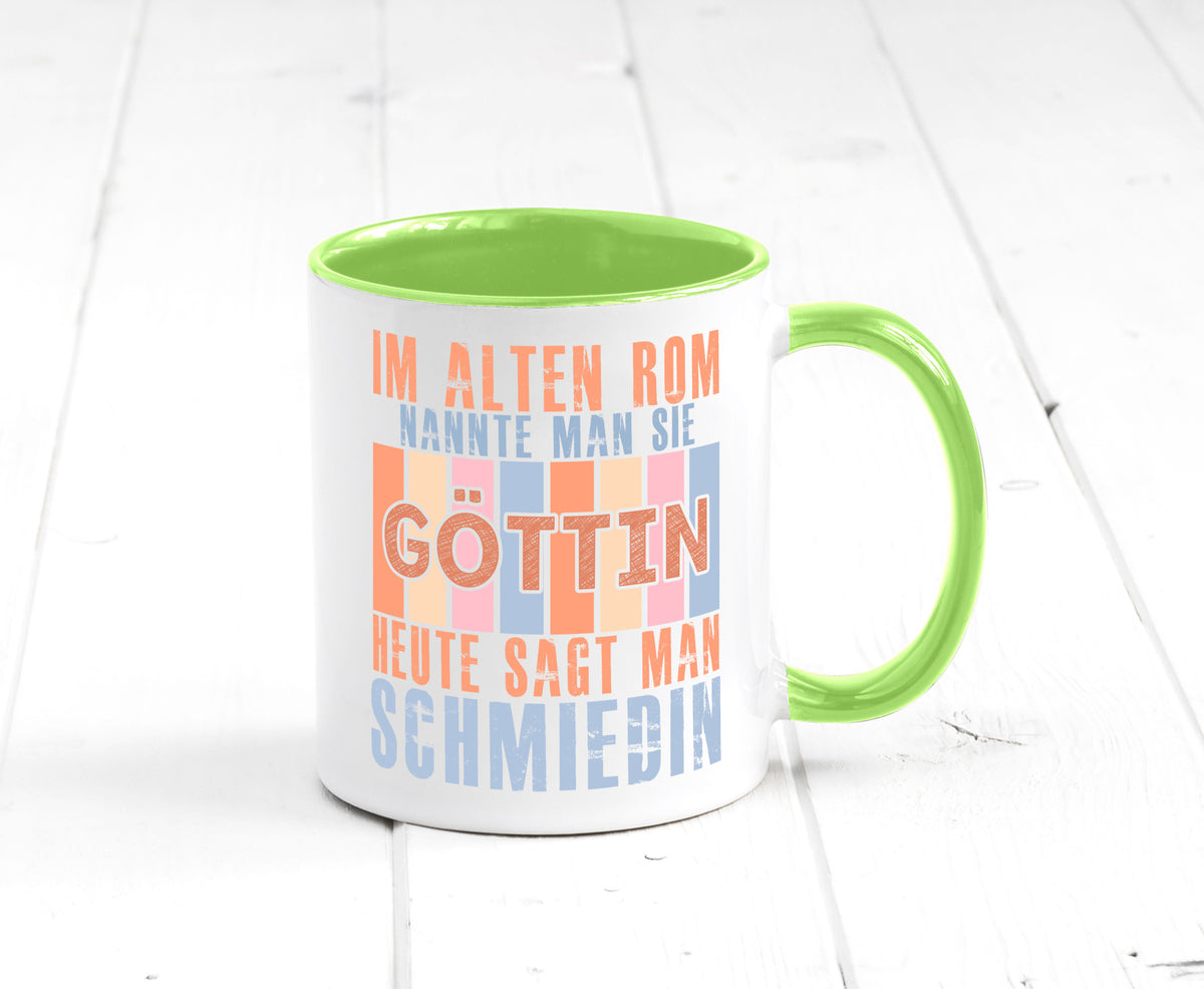 Heute sagt man: Schmiedin | Schmied Beruf Schmiederei lustiger Spruch Geschenk Tasse