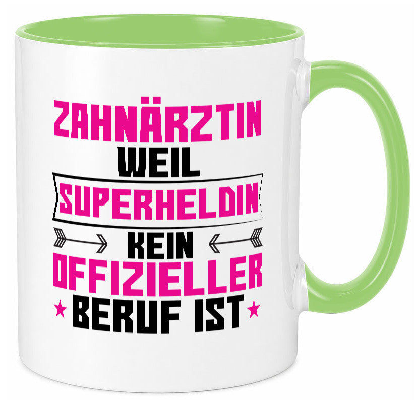 Superheldin Zahnärztin | Zahnmedizin Beruf Geschenkidee Arbeit Kollegen Büro Tasse