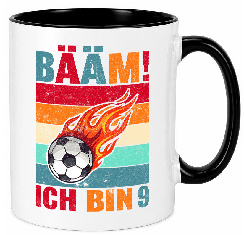 9. Geburtstag | Bääm ich bin 9 Fußball Geschenkidee Humor Tasse