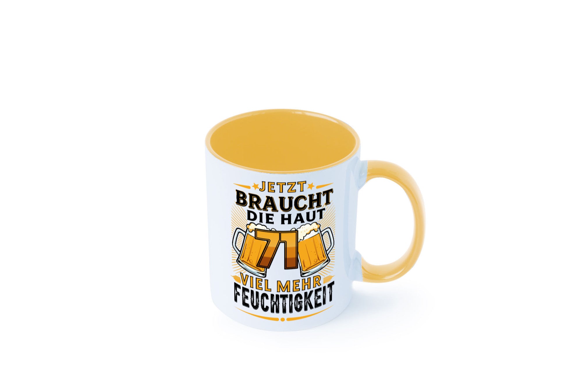 71 braucht die haut mehr Feuchtigkeit | 71. Geburtstag Geschenkidee Humor Tasse