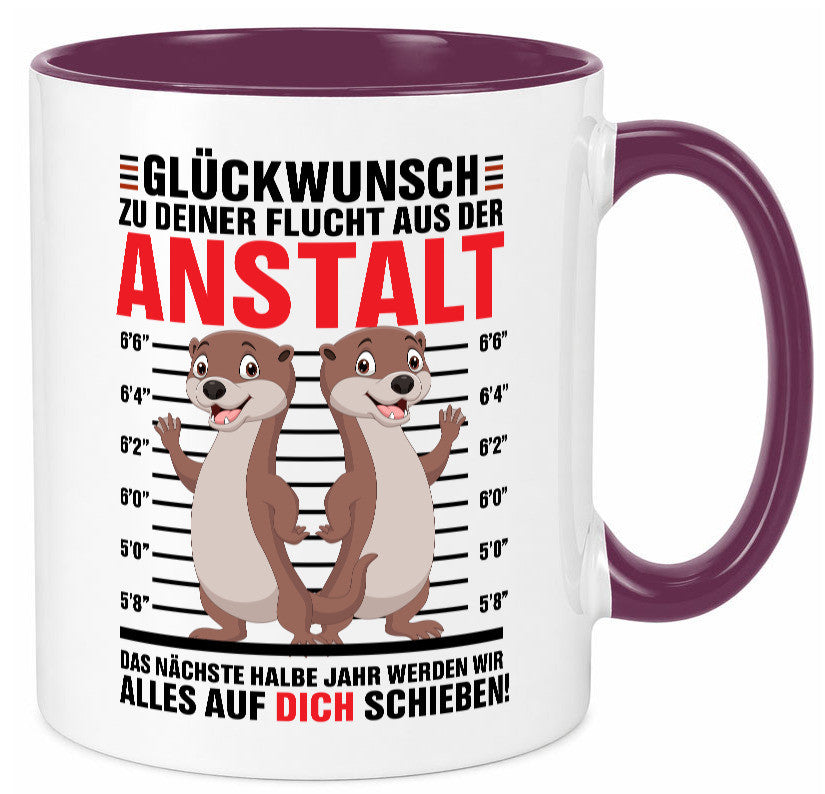Glückwunch zur Flucht | Jobwechsel Arbeitskollegen Geschenk Arbeit Kollegen Tasse