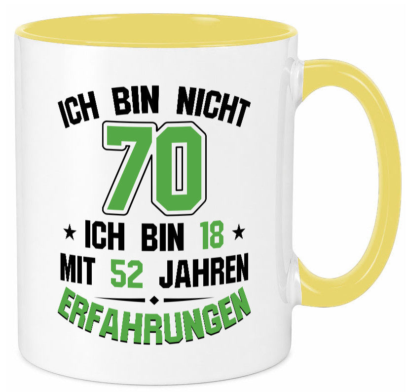 Ich bin nicht 70 | Rentner Viel erfahrung im leben lustig Ruhestand Jubiläum Tasse