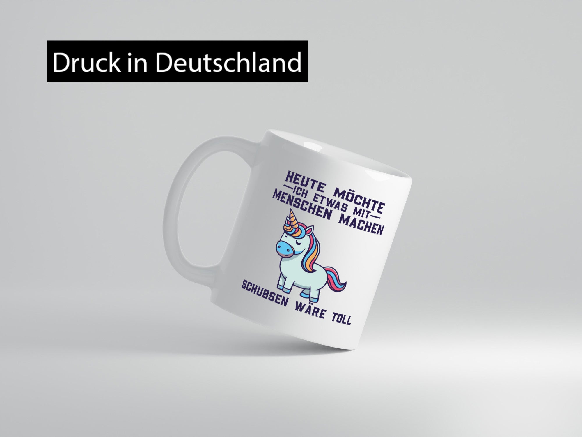 Heute möchte ich Menschen schubsen | Einhorn v2 Geschenk Humor Geschenkidee