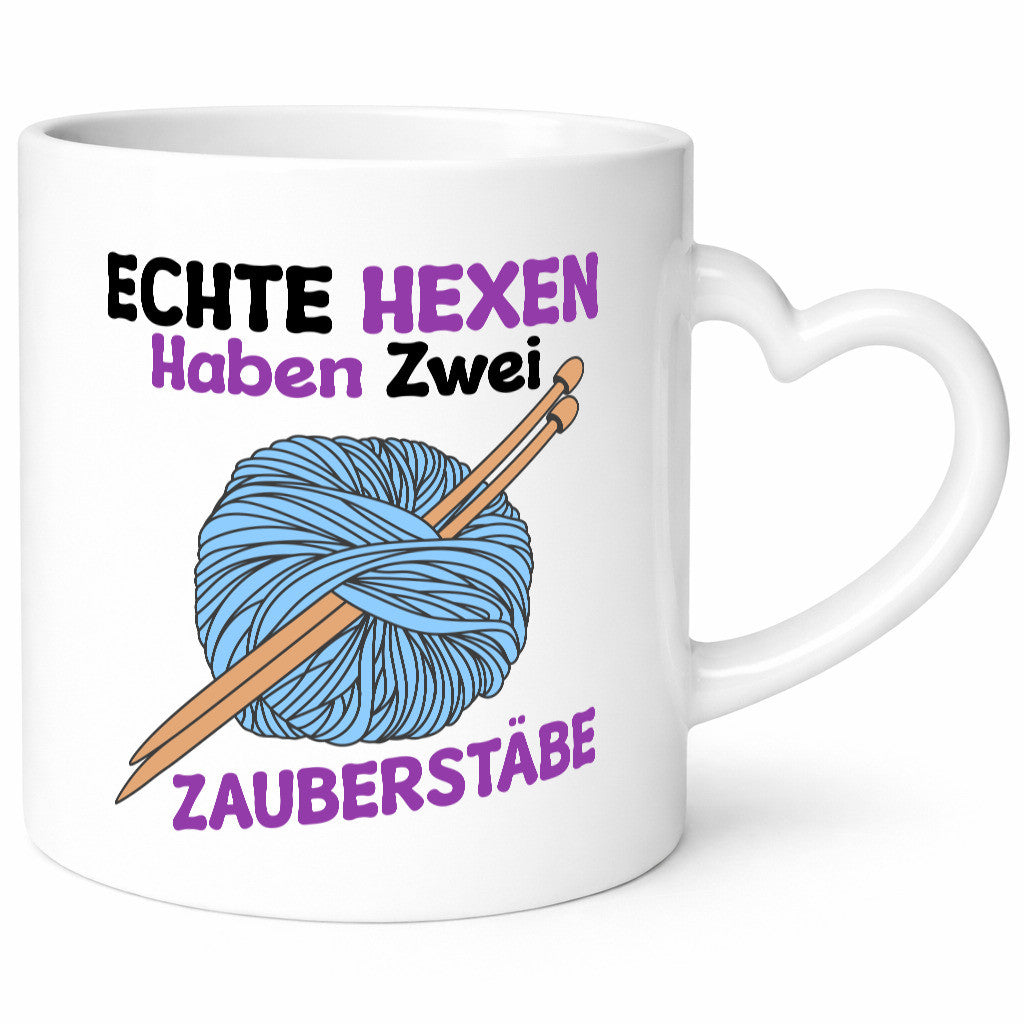 Echte Hexen haben zwei Zauberstäbe | Stricken v2 lustiger Spruch Geschenk Humor