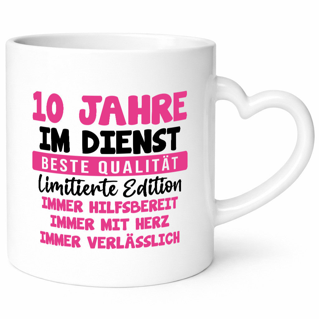 10 Jahre im Dienst | Jubiläum Arbeit v10 lustig Kollegen Büro Geschenk Tasse