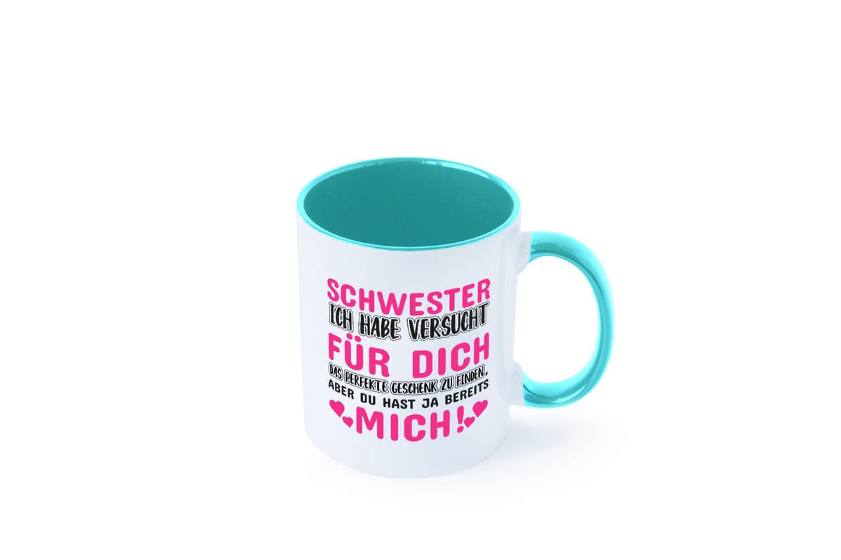 Schwester Tasse | lustiger Spruch Geschwisterliebe v2 Humor Geschenkidee