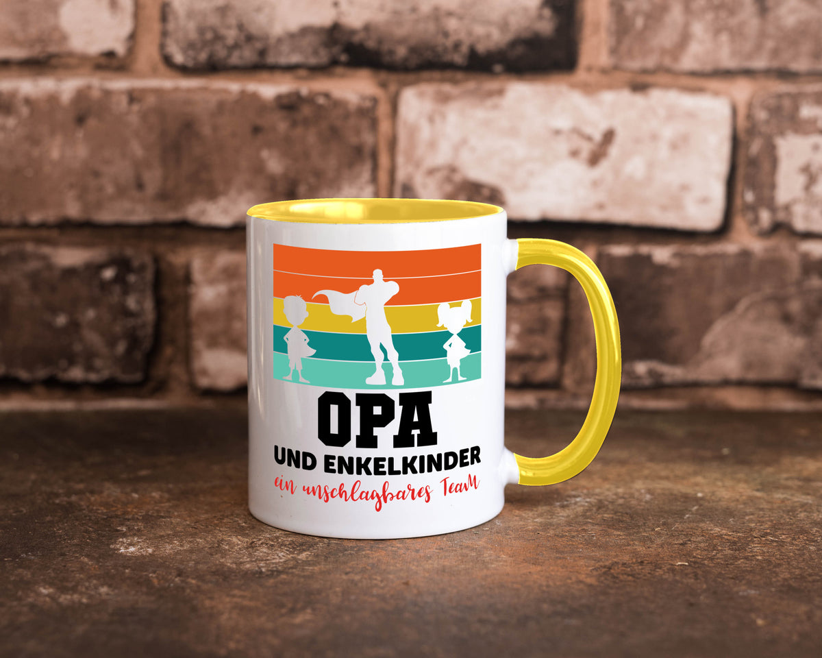 Opa und Enkelkinder ein unschlagbares Team Geschenkidee Familie Humor Tasse