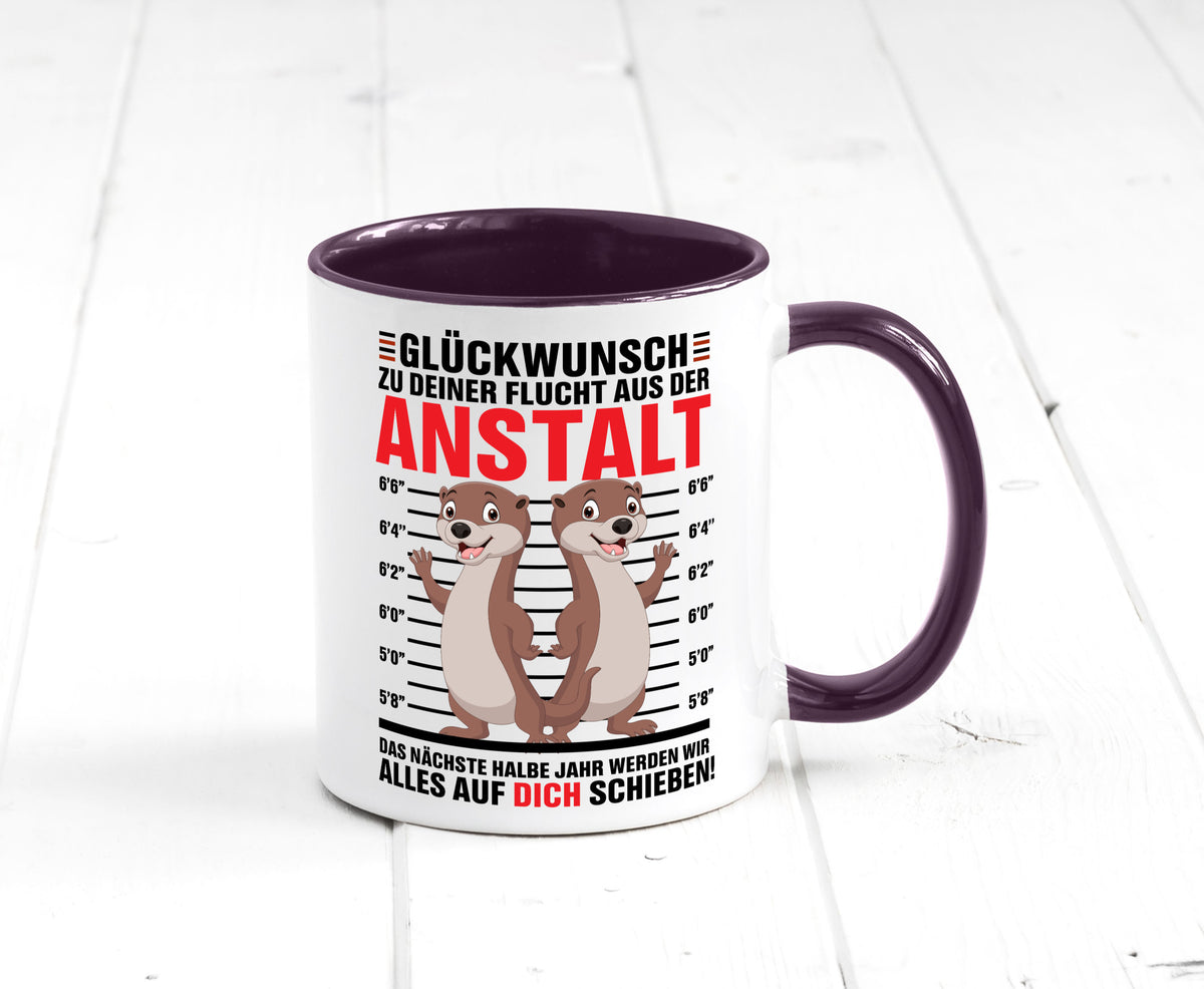 Glückwunch zur Flucht | Jobwechsel Arbeitskollegen Geschenk Arbeit Kollegen Tasse