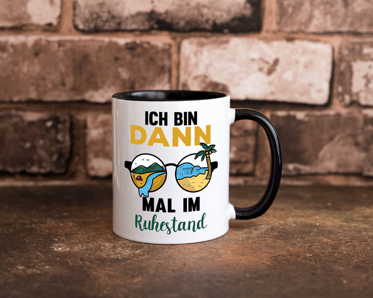 Bin dann mal im Ruhestand | Sonnenbrille Palme Meer lustig Jubiläum Geschenk Tasse